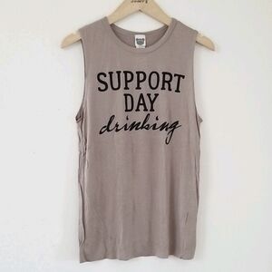 Color Bear "Support Day Drinking" Taupe T-Shirt